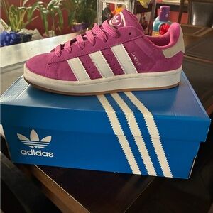 Adidas Pink and White Campus Sneakers